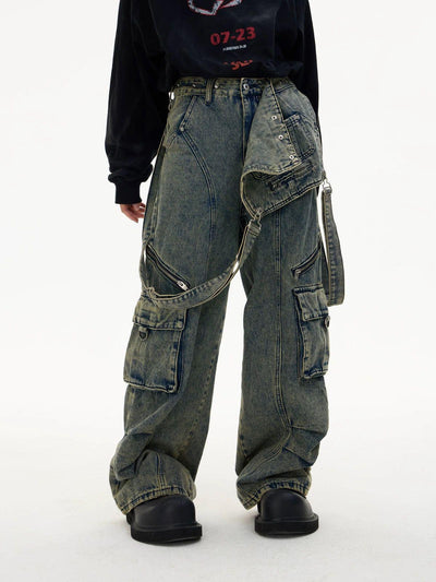 Pantalones Vaqueros Estilo Vintage Americano con Costuras de Diseño - Image 7