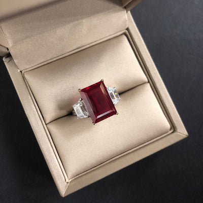 Anillo Rectangular de Zafiro en Plata Brillante - Image 6