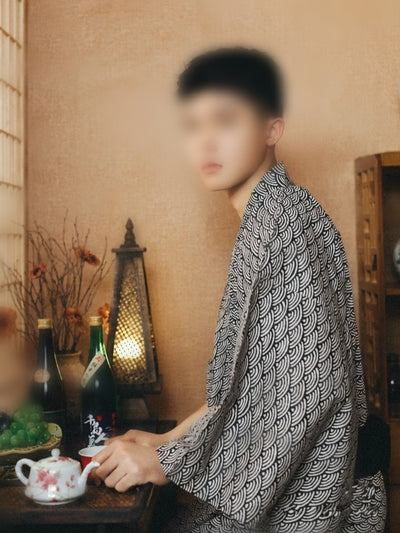 Kimono Formal Tradicional Japonés para Hombre - Image 32