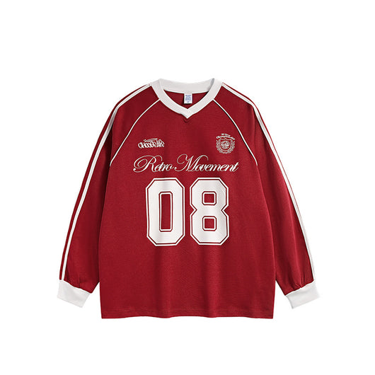 Camiseta Manga Larga Estilo Urbano Jersey Americano para Hombre - Image 11