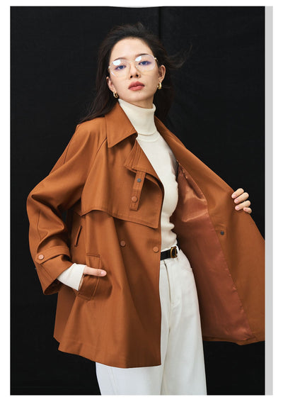 Abrigo Gabardina Asimétrica Suelta Casual Midi para Mujer - Image 16