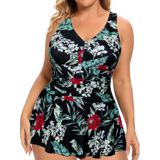 Traje de Baño Talla Grande Estampado sin Mangas para Mujer - Image 10