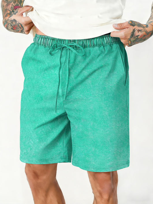 Shorts Casuales Relajados Desteñidos para Hombre - Image 15