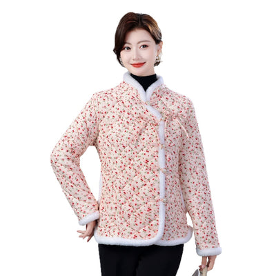Chaqueta de Algodón Estilo Oriental con Cierre Diagonal e Impreso Floral - Image 5