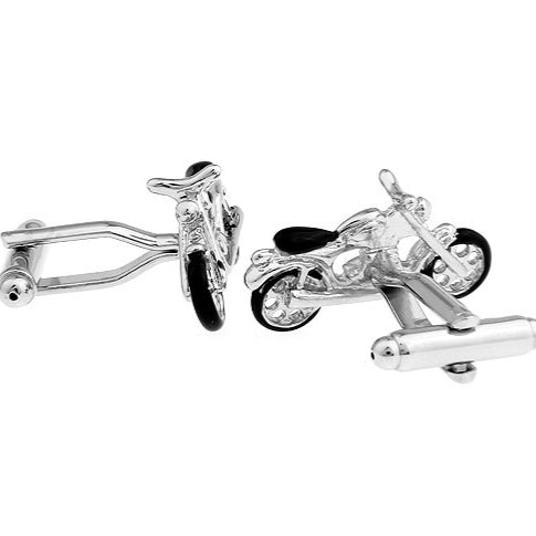 Gemelos Motocicleta Francesa Acabado Negro Brillante