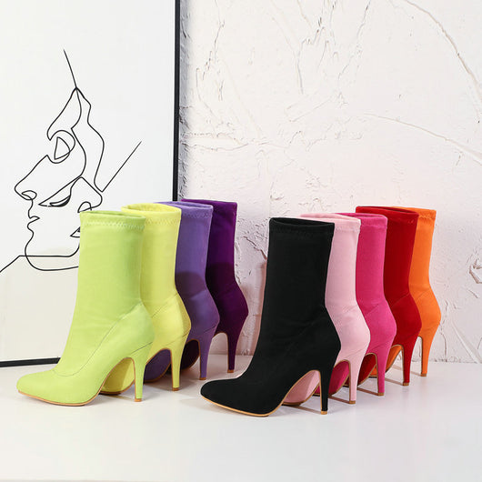 Botas Calcetín con Tacón Alto