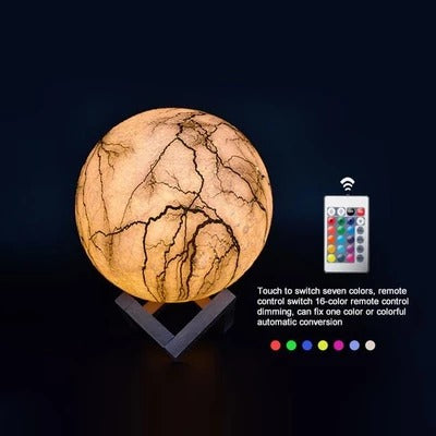 Lámpara LED 3D Luz Nocturna con Diseño de Luna Pintada - Image 6