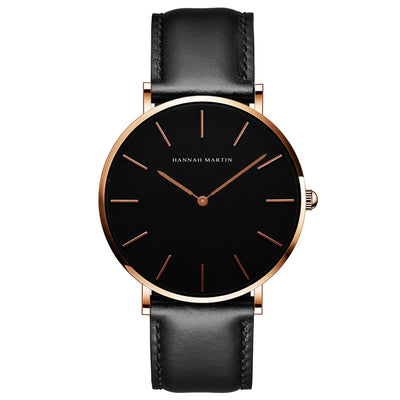Reloj de Negocios Ultrafino Impermeable - Cuarzo Minimalista Unisex Negro - Image 15