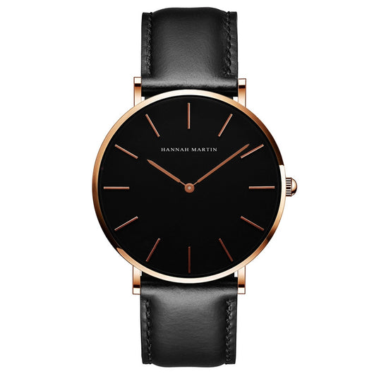 Reloj de Negocios Ultrafino Impermeable - Cuarzo Minimalista Unisex Negro - Image 15