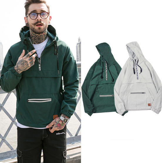 Chaqueta Cortavientos Ligera con Capucha