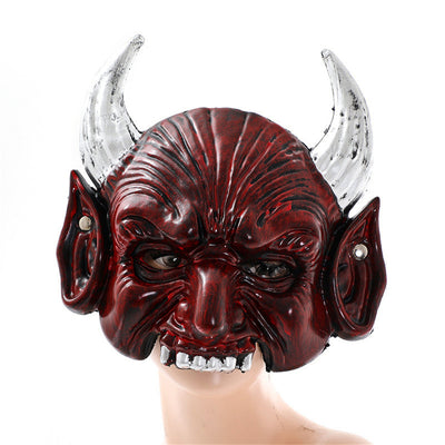 Máscara de Diablo Rojo con Cuernos Puntiagudos para Halloween y Cosplay
