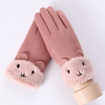 Guantes Térmicos de Cachemira para Mujer con Oso Adorable y Pantalla Táctil - Image 6