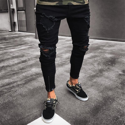 Pantalones Vaqueros Rotos Streetwear
