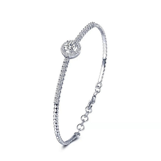 Pulsera de Plata 925 con Moissanita - Diseño Coreano Elegante para Mujer - Image 3