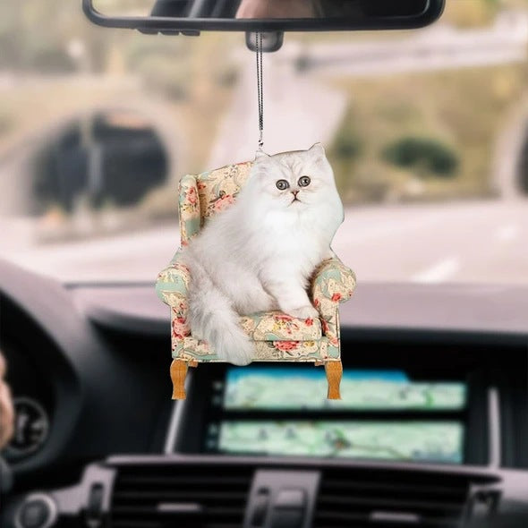 Adorno Espejo Retrovisor Gato Globos Coloridos para Auto