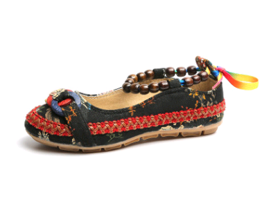 Zapatos Retro de Viento Nacional para Mujer - Tejidos a Mano con Lino y Encaje - Image 8