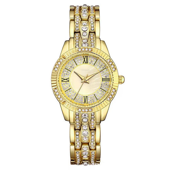 Reloj de Pulsera Elegante de Lujo con Diamantes Incrustados y Superficie de Cielo Estrellado para Mujer
