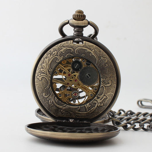Reloj de Bolsillo Hombre Dragón Volador Clamshell Hueco con Escala Romana - Image 5