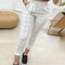 Pantalones Blancos a Cuadros para Mujer