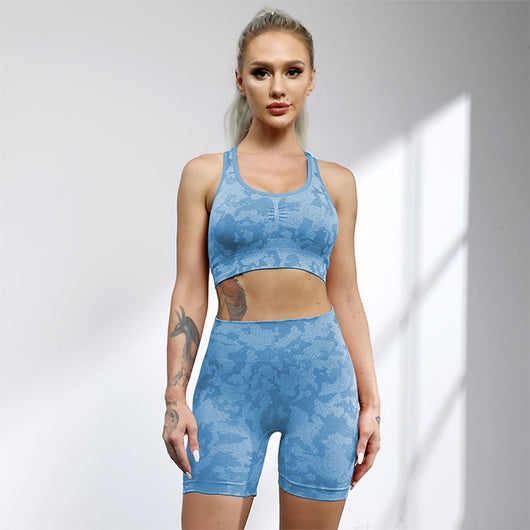 Conjunto Deportivo Mujer: Sostén Deportivo + Short Levantacaderas Yoga Sin Costuras - Image 4
