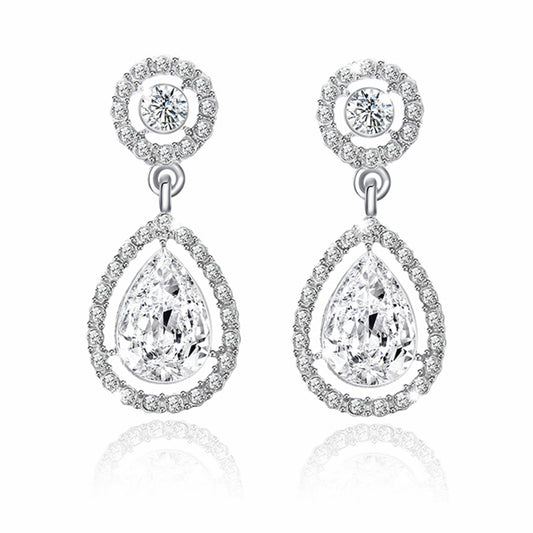 Aretes de Cristal con Ocho Corazones y Ocho Flechas