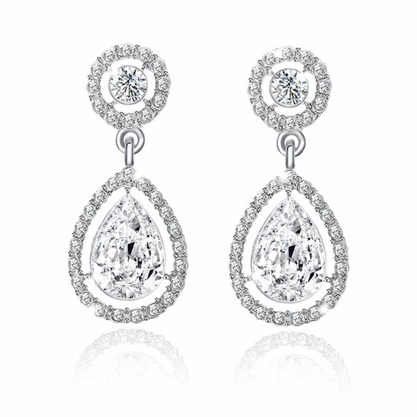 Aretes de Cristal con Ocho Corazones y Ocho Flechas