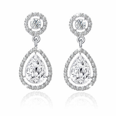 Aretes de Cristal con Ocho Corazones y Ocho Flechas