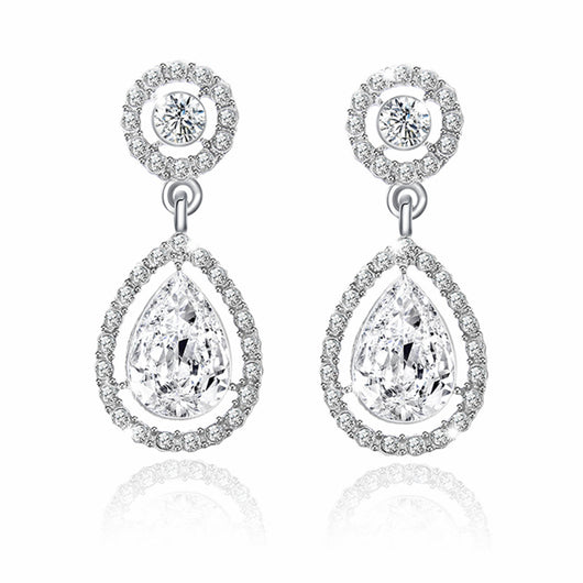 Aretes de Cristal con Ocho Corazones y Ocho Flechas