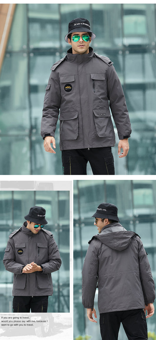 Chaqueta Impermeable 3 en 1 Talla Grande Acolchada - Image 15