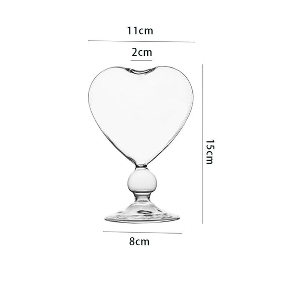 Copa de Vino Corazón Love Cocktail - Vaso Decorativo Japonés Elegante