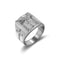 European And American Retro Religious Jesus Cross Ring silvery Number 10