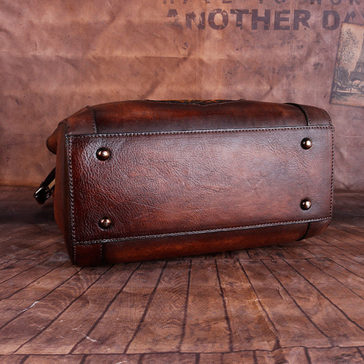 Bolso Bandolera Retro de Cuero Genuino - Diseño Vintage Portátil - Image 11