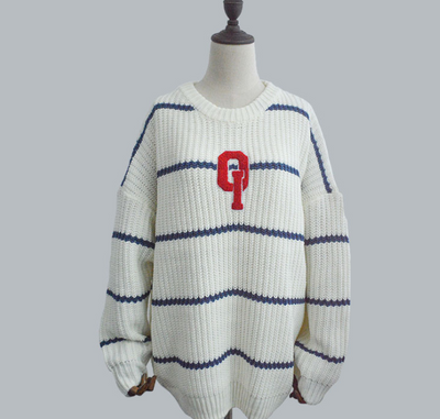Suéter Oversized Coreano Rayado para Hombre y Mujer - Cuello Redondo Grueso y Cálido - Image 4