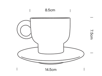 Taza de Café con Platillo Lirio del Valle Cerámica Negra Retro Personalidad - Image 6