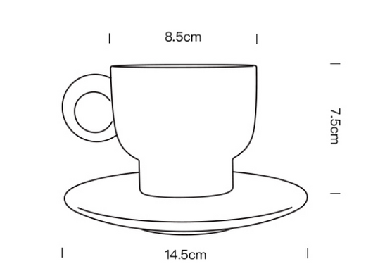 Taza de Café con Platillo Lirio del Valle Cerámica Negra Retro Personalidad - Image 6