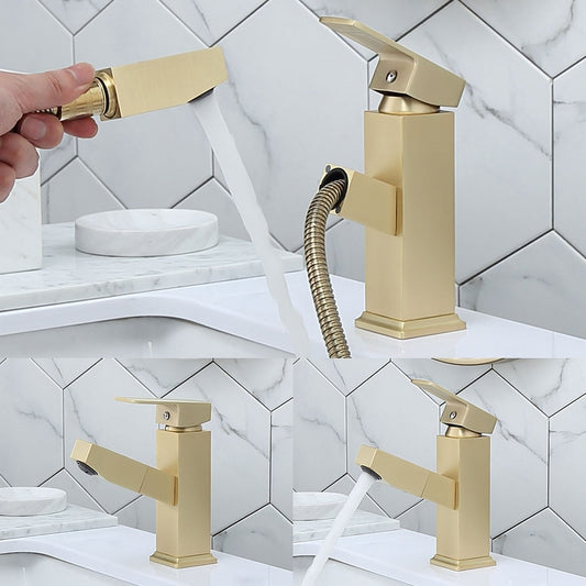 Grifo Monomando Nordic Dorado Cepillado para Agua Fría y Caliente