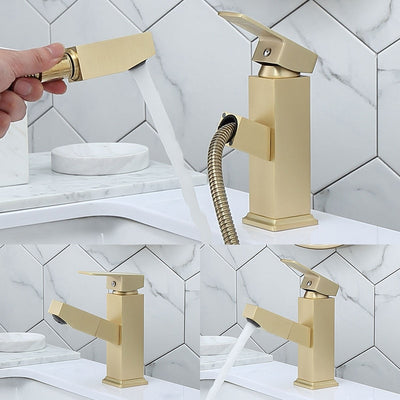 Grifo Monomando Nordic Dorado Cepillado para Agua Fría y Caliente