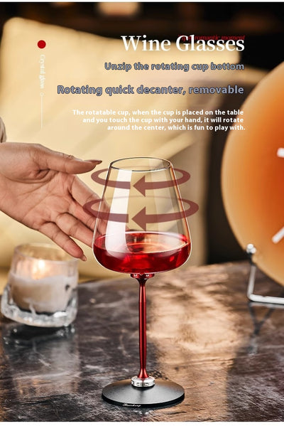 Caja de Regalo Soporte Giratorio para Copa de Vino en Cristal y Aluminio - Image 9