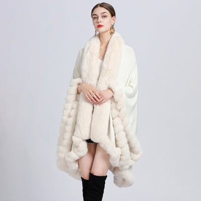 Cardigan Oversized con Cuello de Conejo - Abrigo Tejido Irregular Holgado