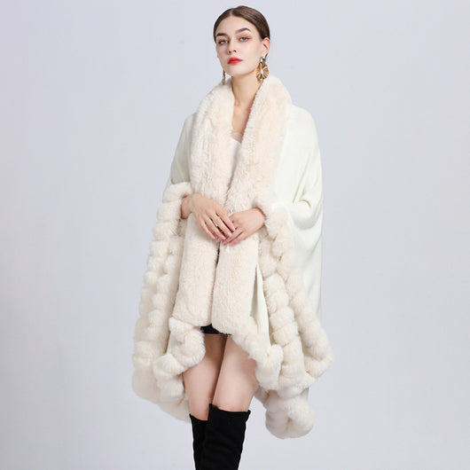 Cardigan Oversized con Cuello de Conejo - Abrigo Tejido Irregular Holgado