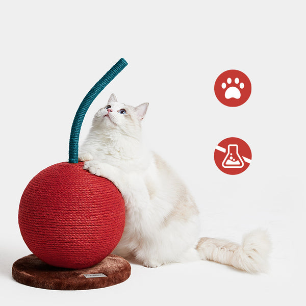 Juguete Interactivo de Gato con Forma de Cereza Naranja para Rascar