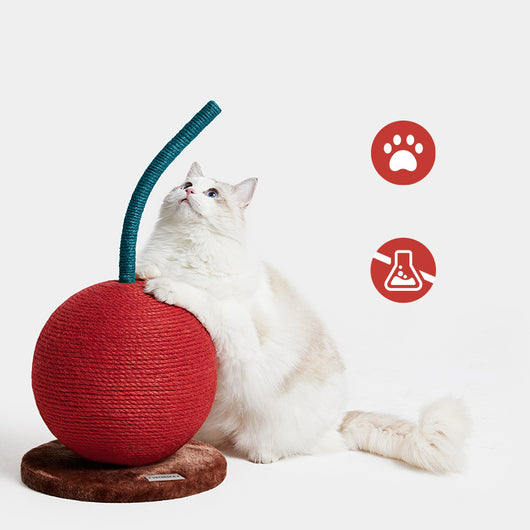 Juguete Interactivo de Gato con Forma de Cereza Naranja para Rascar