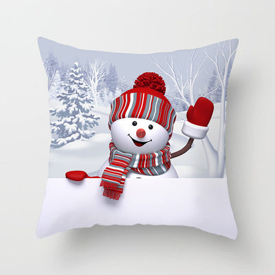 Funda de Almohada Navideña Muñeco de Nieve Tono Melocotón - Image 4