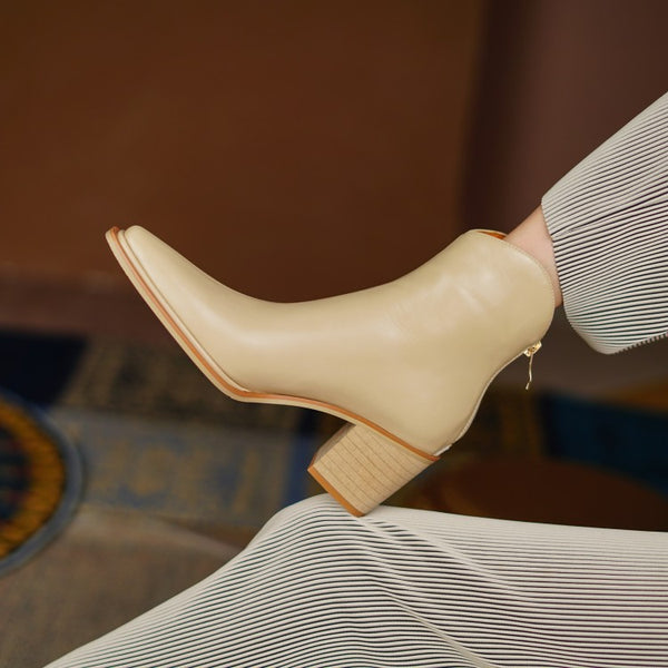 Botas Bajas para Mujer con Tacón Grueso