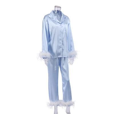 Traje de Pluma de Avestruz - Pantalón Largo Elegante Europeo y Americano - Image 19