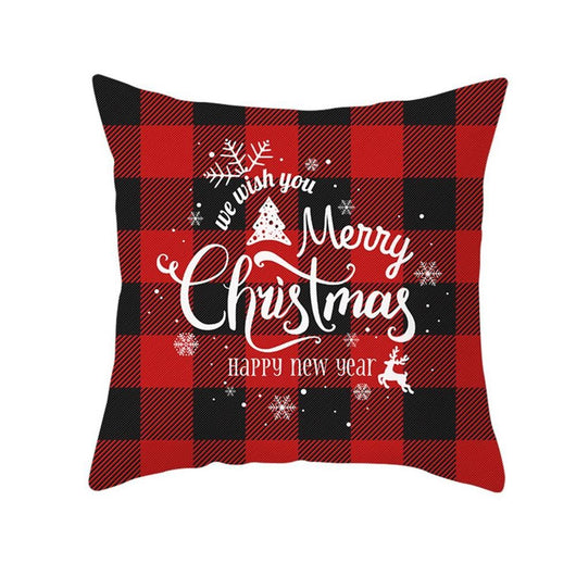 Funda de Almohada Navideña con Diseño de Ciervo y Patrón Geométrico - Image 54