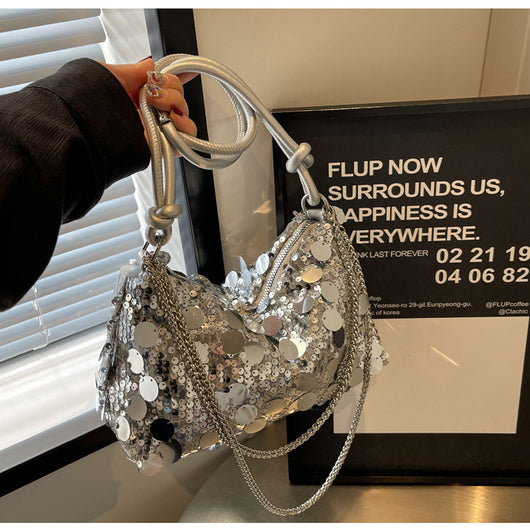 Bolso Bandolera Mujer con Cadena y Lentejuelas Brillantes - Image 16