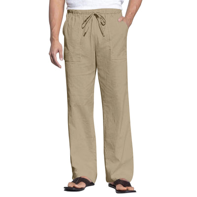 Pantalones de Playa para Hombre en Algodón y Lino con Cintura Elástica - Image 26