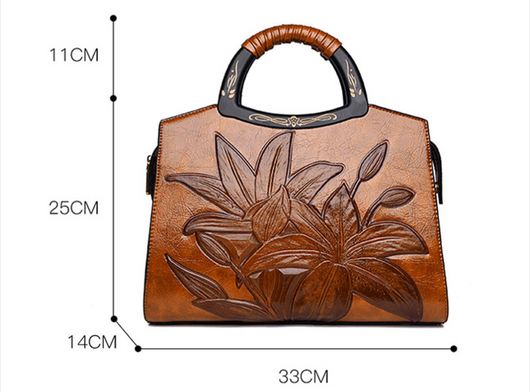 Bolso Grande de Cuero Puro con Textura Retro - Elegancia Sofisticada - Image 6