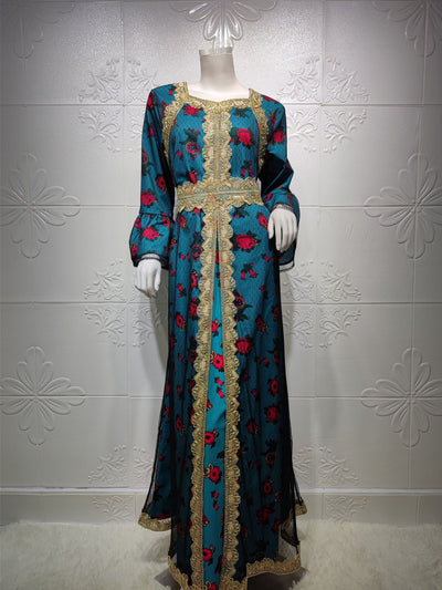 Vestido de Encaje Bordado Estilo Étnico Oriente Medio Dubai - Image 3